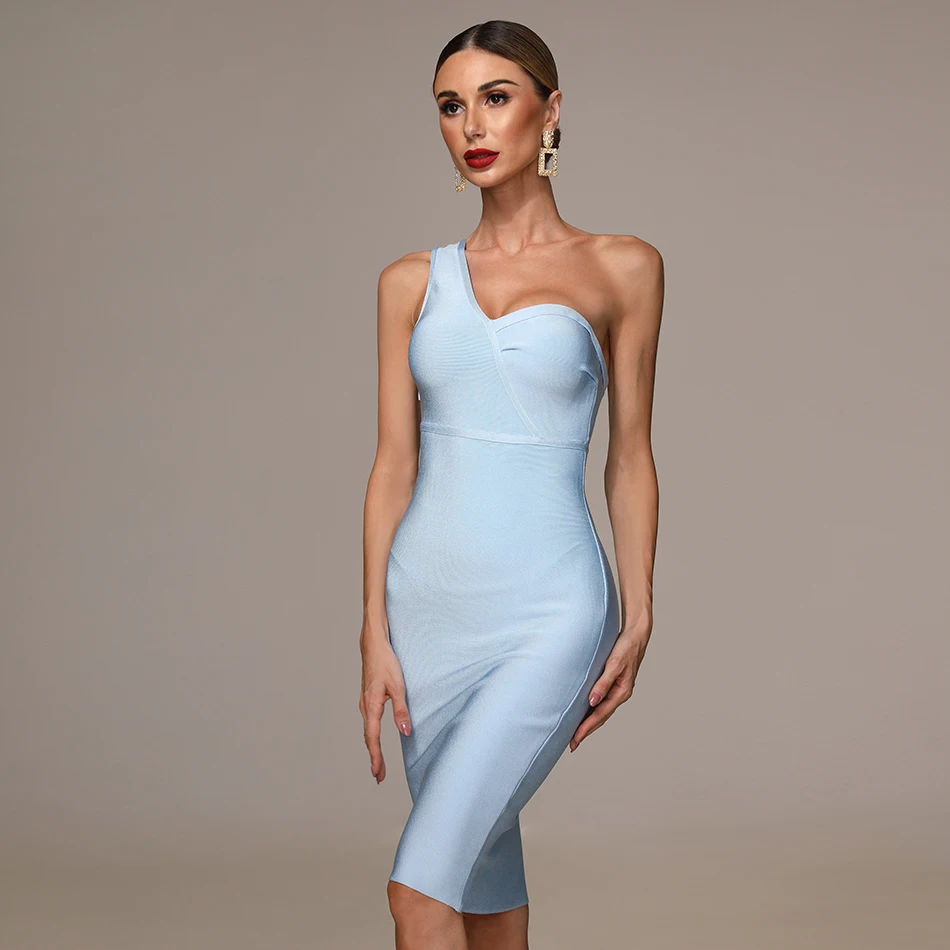 2020 новые летние Для женщин Бандажное платье модные пикантные Небесно-Голубой
