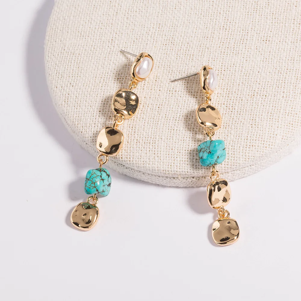 Европейские модные длинные металлические серьги-кисточки с фотоэлементами