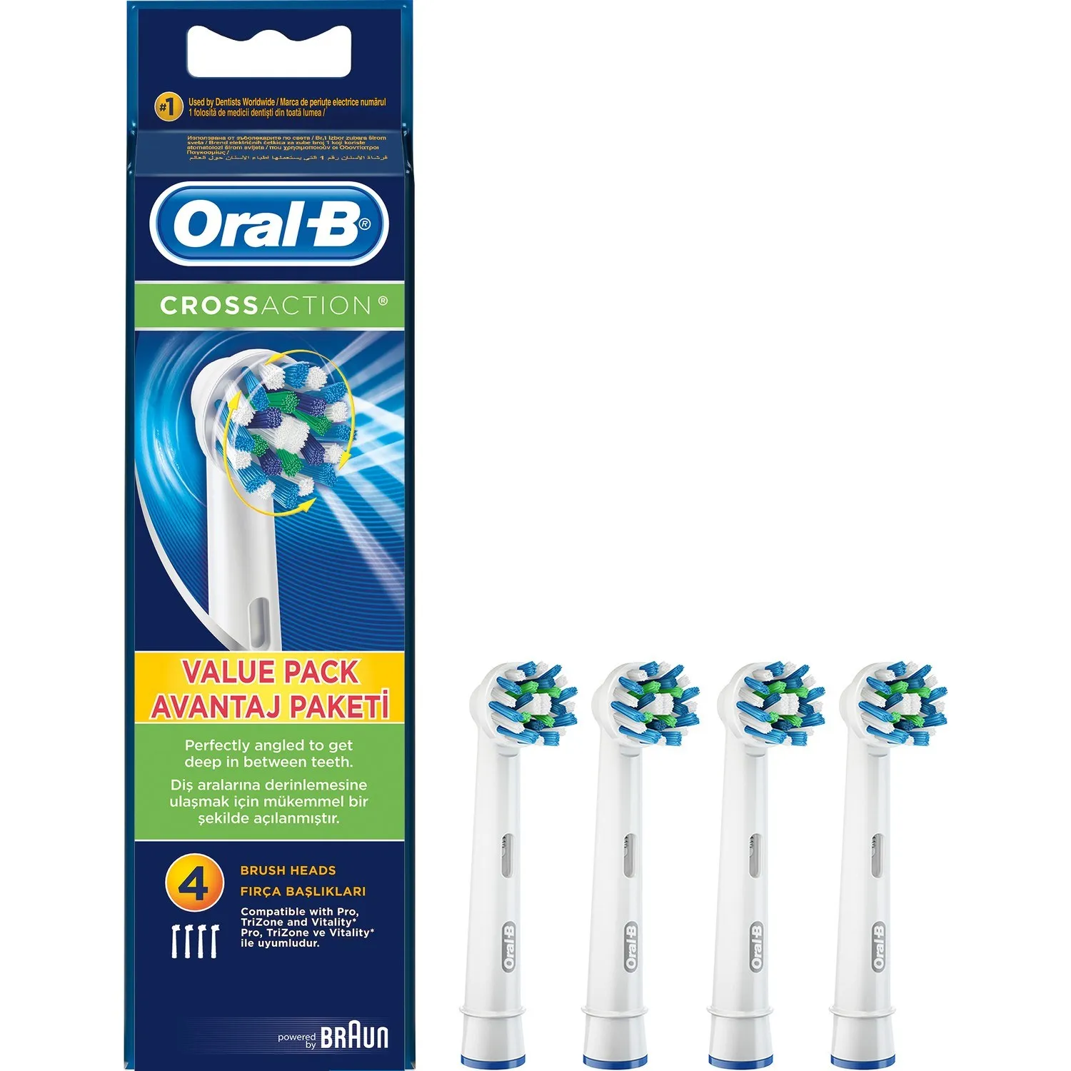 Сменная головка для электрической зубной щетки Oral B CrossAction 4'l hou|Межзубная щетка|
