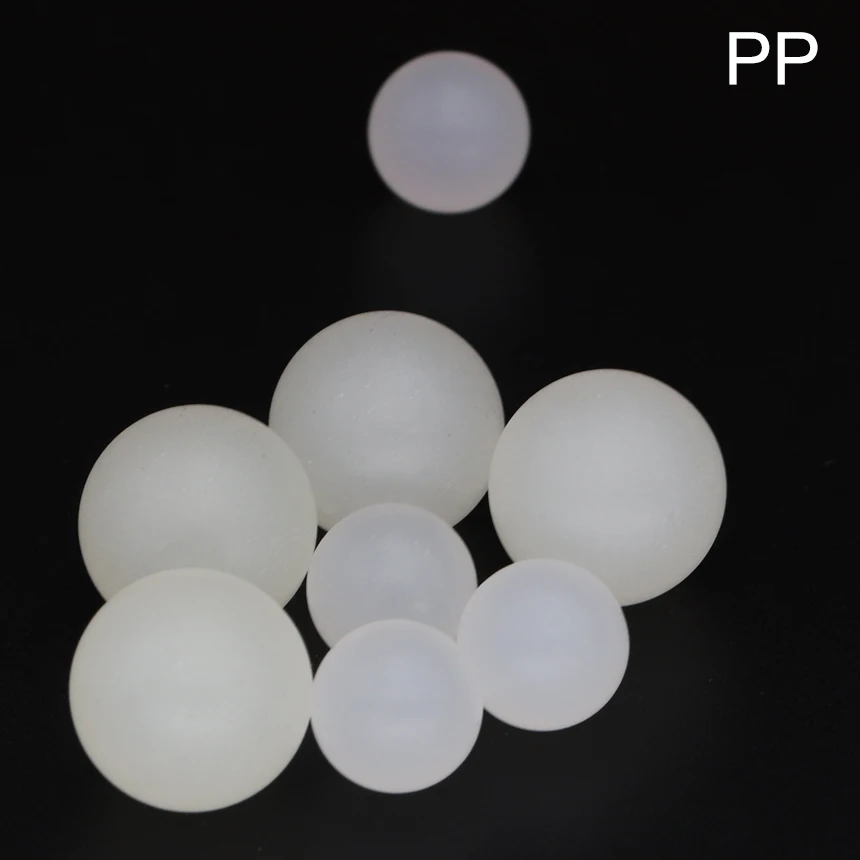 Válvula de rodamiento de bolas sólidas, Bola de plástico rígido duro G1, polipropileno blanco, 19mm, 20mm, 25,4mm, 30mm, 45mm de diámetro exterior