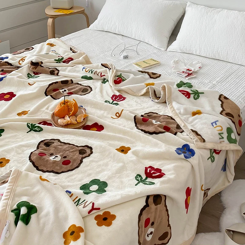 

Портативное дизайнерское летнее одеяло 60AA01 из кораллового флиса с мультяшным рисунком, офисный современный домашний текстиль