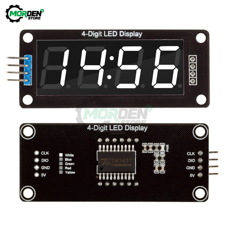 4-значный дисплей TM1637 для Arduino 7-дюймовый тактовый модуль Красная Зеленая цифровая