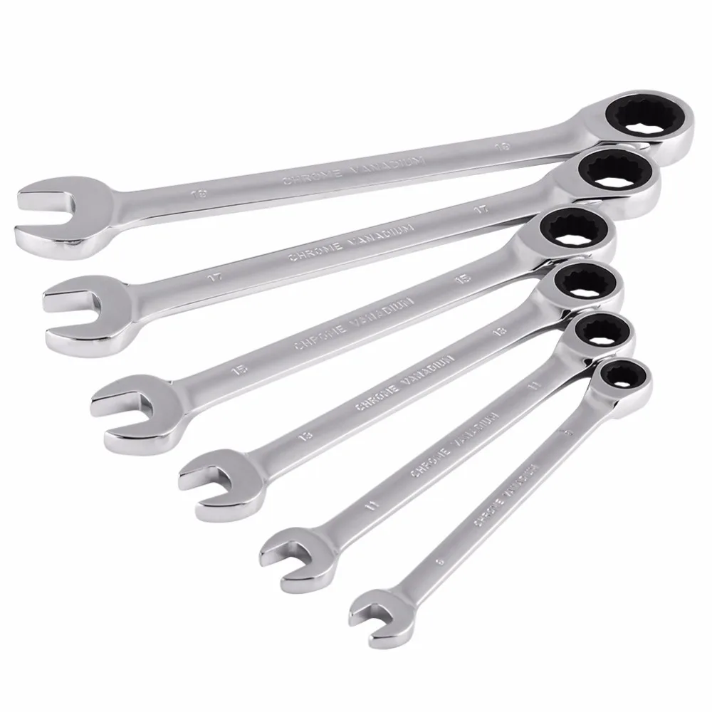12 шт. в упаковке 8 19 мм гибкий трещотка Шестерни набор гаечный ключей стальной