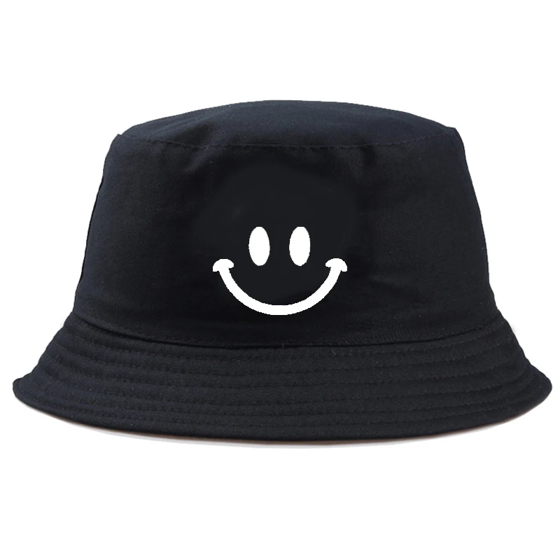 

Fashion Women Bucket Hat New Candy Colors Smile Face Sun Hat Outdoor Sports Travel Beach Caps Fishermen Hats Hip Hop Female Cap