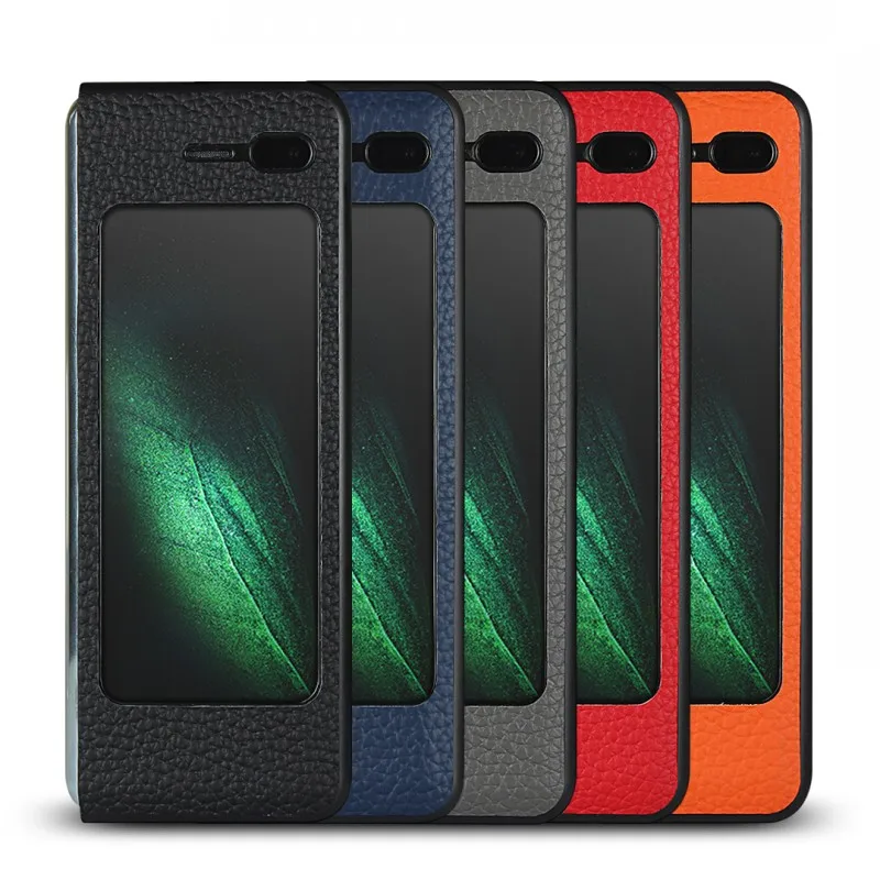 flip cover for samsung galaxy fold 5g case genuine leather book wallet for galaxy fold sm f900f phone case with card slot coque free global shipping