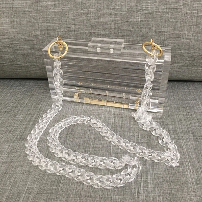

Transparent Fashion Women Chain Shoulder Bar Bag Luxury Party Elegant Banquet