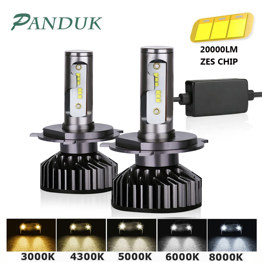 PANDUK H7 светодиодный H4 зэс 20000LM 80W Canbus H11 H8 H1 9005 HB3 9006 HB4 фар лампа для автомобильных