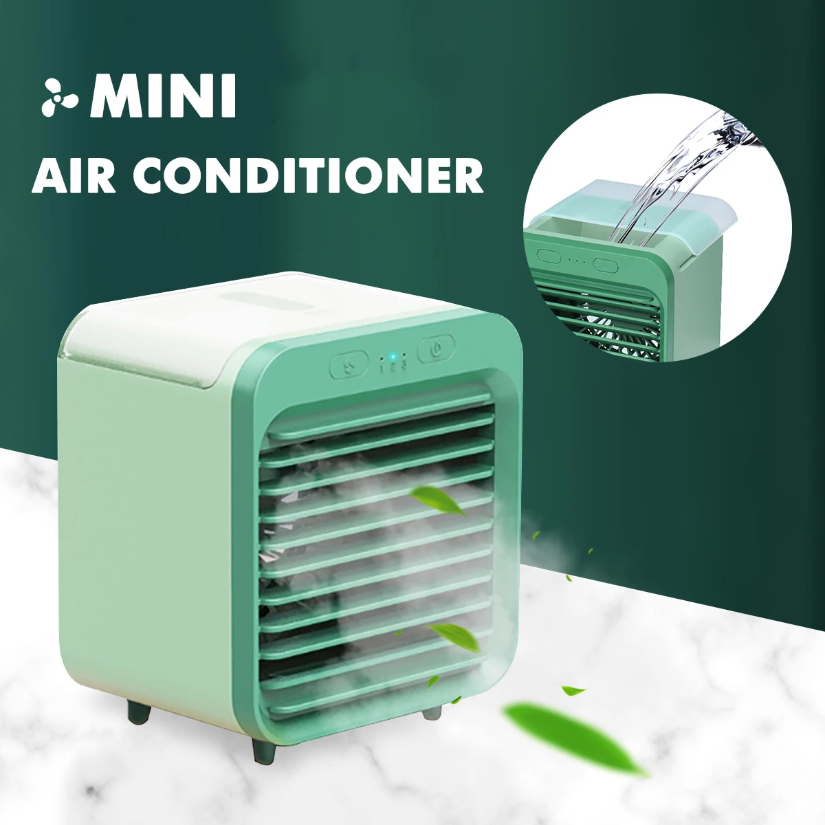Мини-кондиционер 2500 мА · ч для дома и офиса, портативный увлажнитель, охлаждающий вентилятор, охлаждающий вентилятор, настольный мини-конди... от AliExpress WW