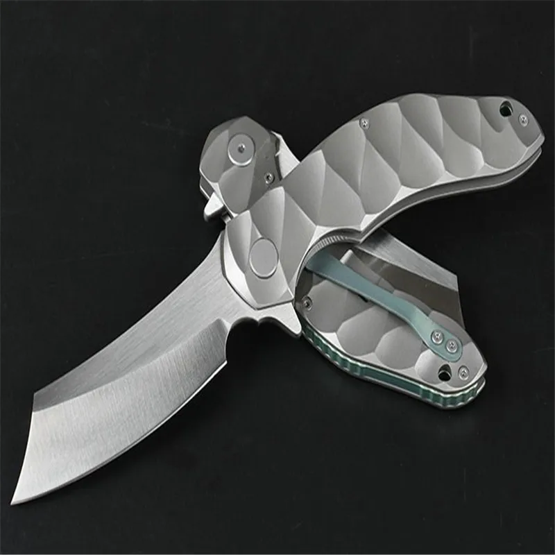 Фото Складной быстрооткрывающийся нож Wolf с титановой ручкой (тип бритвы) D2 титановый