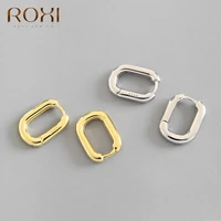 roxi copper glossy simple geometry hoop earrings for women girls jewelry earrings fashion pendientes huggie earring vintage gift