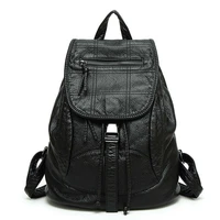 black backpacks women casual soft genuine leather backpack for girls backbag bagpack woman back pack sac a dos ecole 2021 new