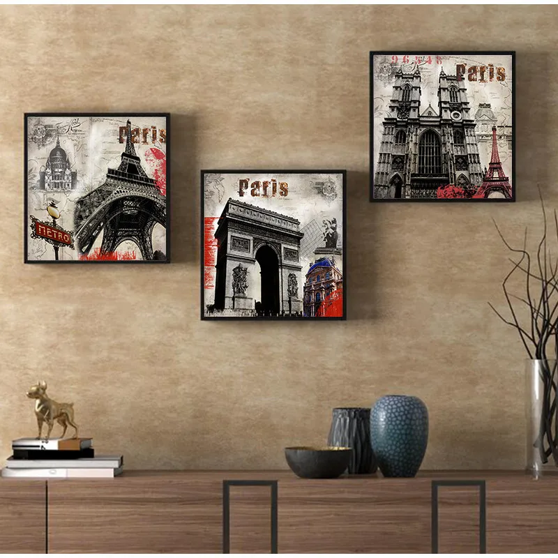 Статуя Свободы и колоссея пейзаж Парижская башня фотография стены гостиная