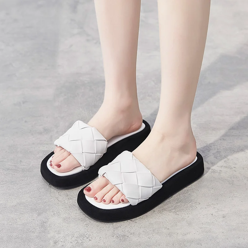 Женские шлепанцы летние на платформе 5 см Домашние уличные Вьетнамки Босоножки