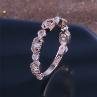 fashion ring charm rose gold color wedding engagement ring size 6 10 women
