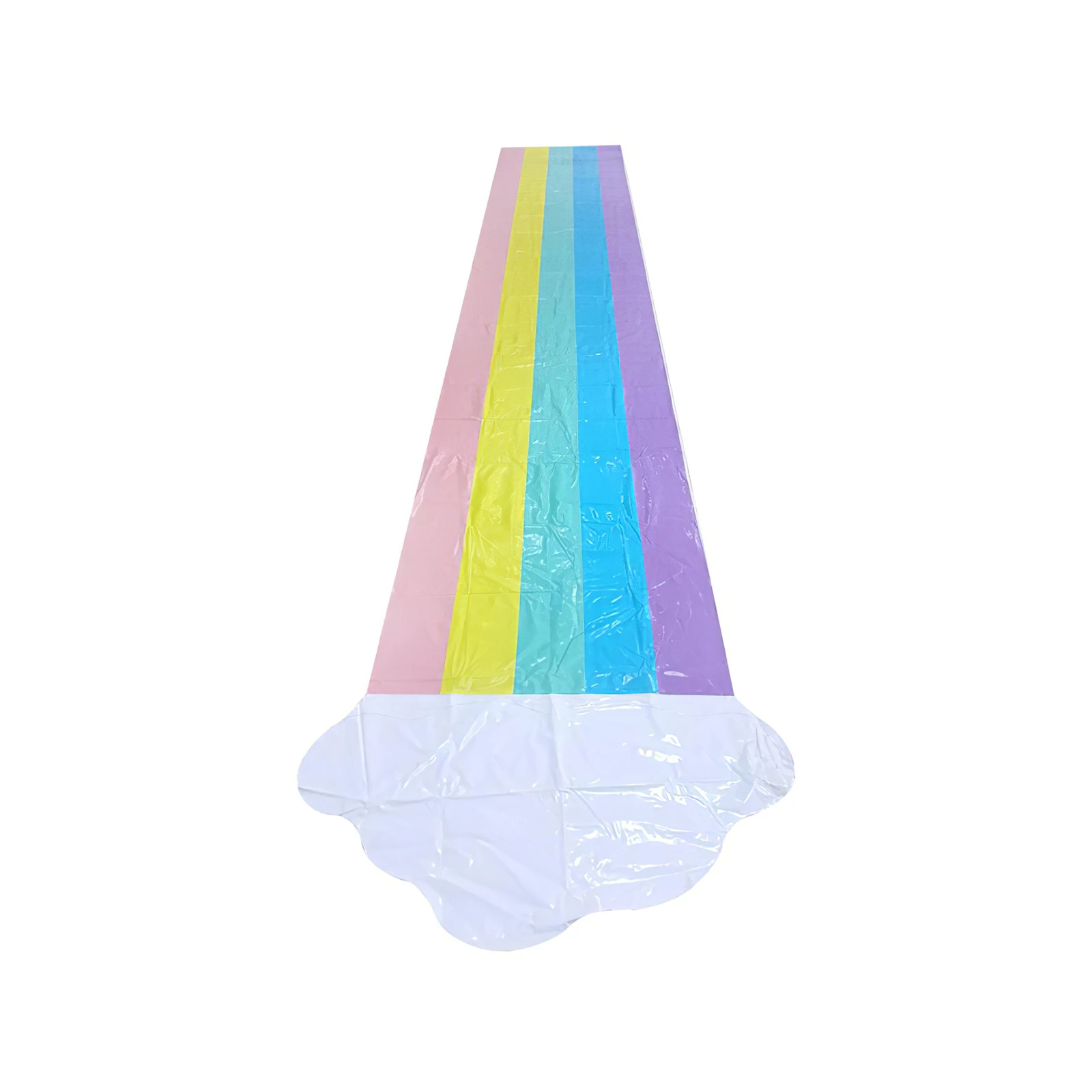 

15.7ft Rainbow Water Slippery Slide Colorful Water Slide Pool Games Water Toys With Sprinkler Crash Pad Children Play For Fun