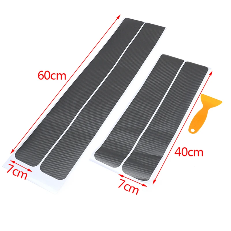 

4pcs /set Car threshold carbon fiber sticker 3D car door anti-scratch strip Anti-kick film protection pad Protection strip