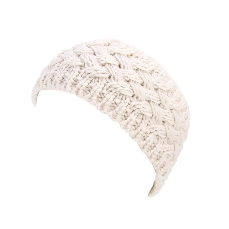 Новые женские эластичные зимние теплые шерстяные вязаные широкие повязки на голову ручной работы в стиле тюрбана для волос.