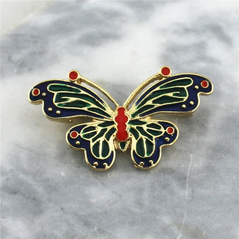 2021 new alloy plating gold color enamel butterfly brooch pin coat accessories corsage | Украшения и аксессуары