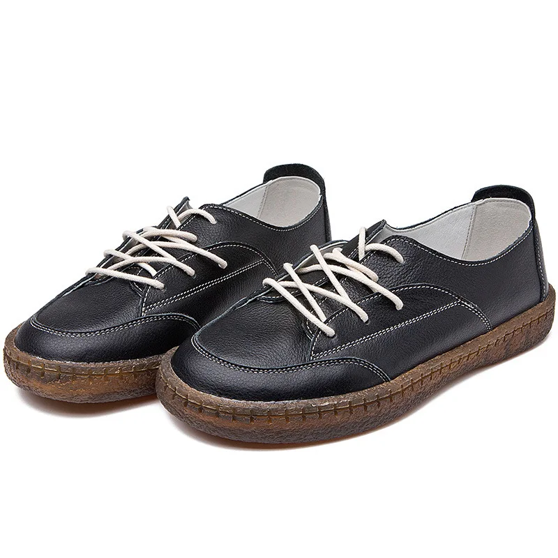 2019 новые модные повседневные туфли из мягкой кожи на весну и осень женская обувь