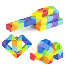 36 Segments Magic Rule Snake multi-color 3D Puzzle Fidget Toys Fidge Cube Twist Transformable Kid Puzzl