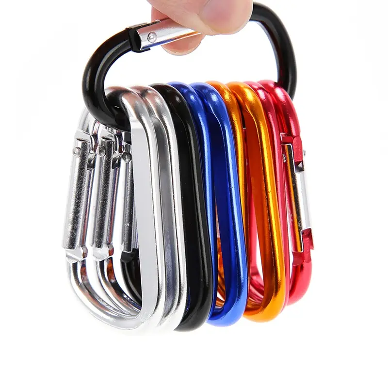 

10Pcs/lot D Shape Buckle Carabiner Survial Key Chain Carabine Hook Clip Camping Equipment EDC Paracord Buckles Tools Aluminum