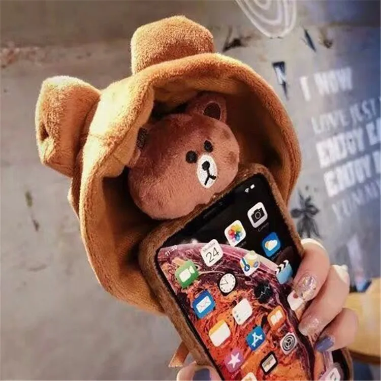 Meitu fashion warm cartoon hat plush soft shell phone case for M4 / M6 M8 T8 T9 | Mobile Phone Cases &amp Covers