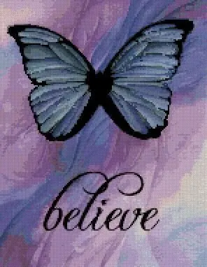 

Cross stitch Handmade 14CT Counted Canvas DIY,Cross-stitch kits,Embroidery -Fantasy blue butterfly 37-45