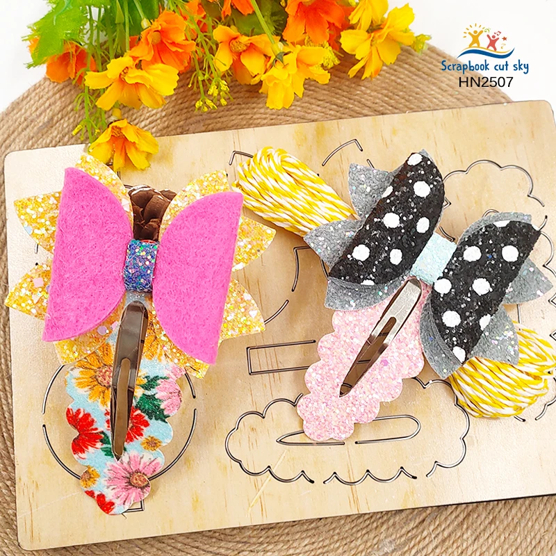 

Bow hairpin HN2507 wooden scrapbook is suitable for ordinary slicer