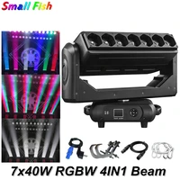 8pcslot 7x40w rgbw led beam moving head light zoom wash effect mixing color dj disco light music club wedding stage lights