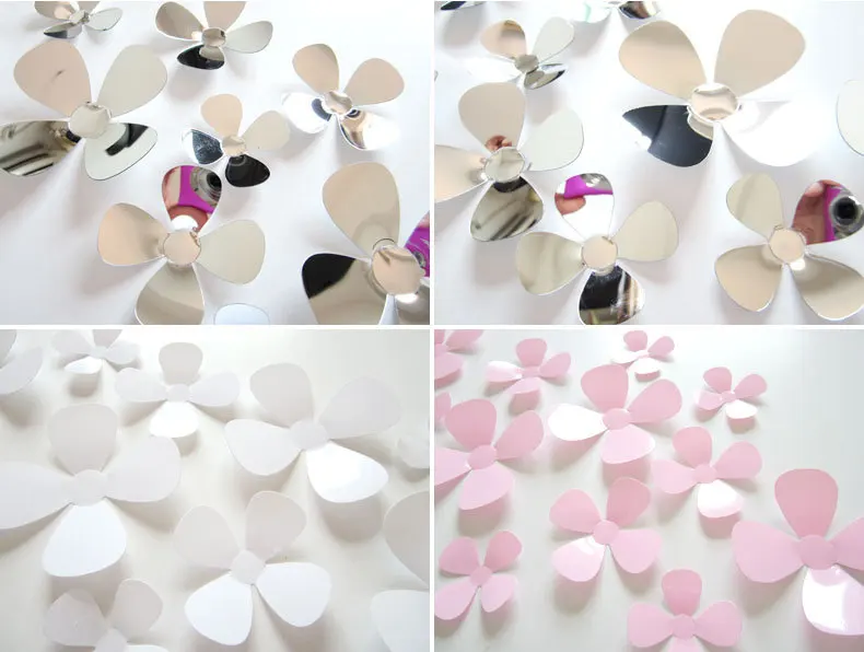 12 шт./лот ПВХ Цветочные наклейки 3D на стену домашний декор постер для детской