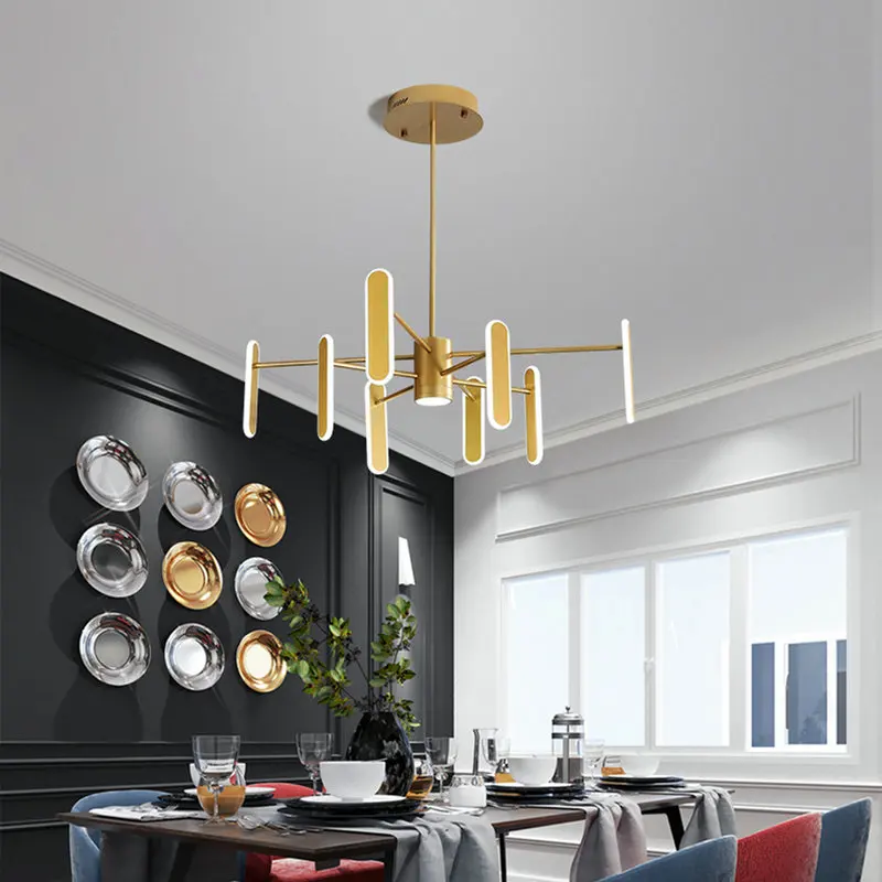 Современный простой золотой белый светодиодный светильник с регулируемой