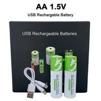 2pcs aa1 5v usb rechargeable batteries 2600 mwh li ion battery for remote control mouseelectric toy battery type c cable