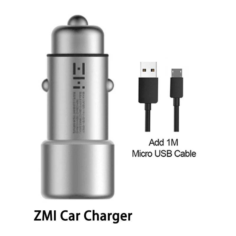 ZMI micro cable Крепление для спортивной камеры Xiao mi автомобиля Зарядное устройство QC 3,0 Dual USB быстрое зарядное устройство 5 V/3A 9В/2A mi автомобиля-Зарядное устройство для Android iOS iPhone samsung huawei - Тип штекера: ZMI micro cable