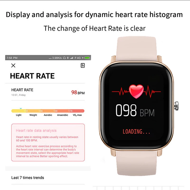 new smartwatch ladies multifunctional sports heart rate blood pressure waterproof sports watch smart watch for men and womenbox free global shipping