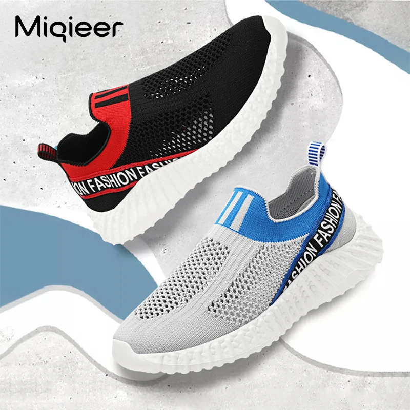 

Children Knit Hollow Sock Shoes Breathable Mesh Boys Girls Slip-ons Lightweight Casual Sneakers Summer Non-slip Kid Sports Shoes