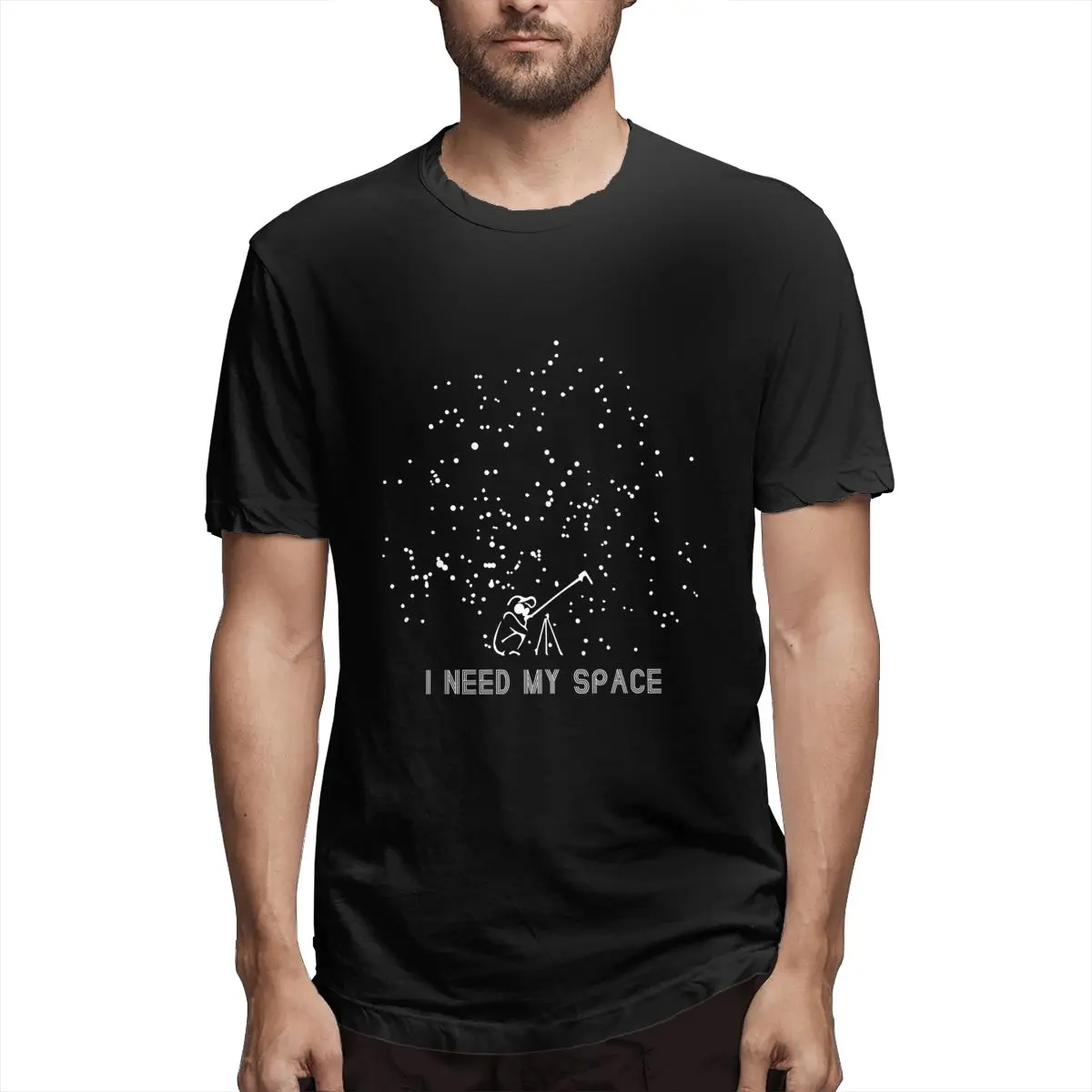 Мужская футболка с коротким рукавом I Need My Space летняя повседневная хлопковая