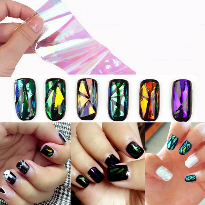 Украшения для ногтей Наклейка из сломанного зеркального стекла очаровательные