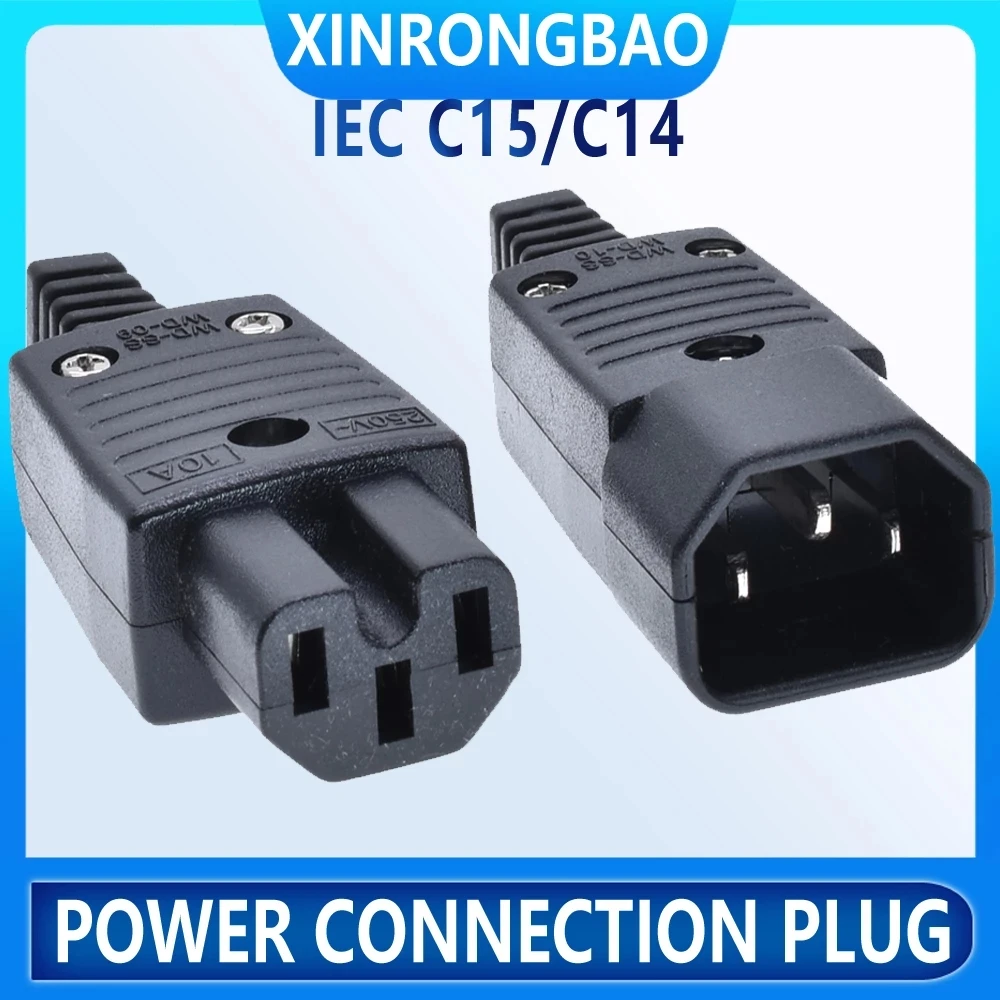 Разъем питания IEC C15 C14 C13 10A250V адаптер с 3 зубцами переменного тока розетка штекер