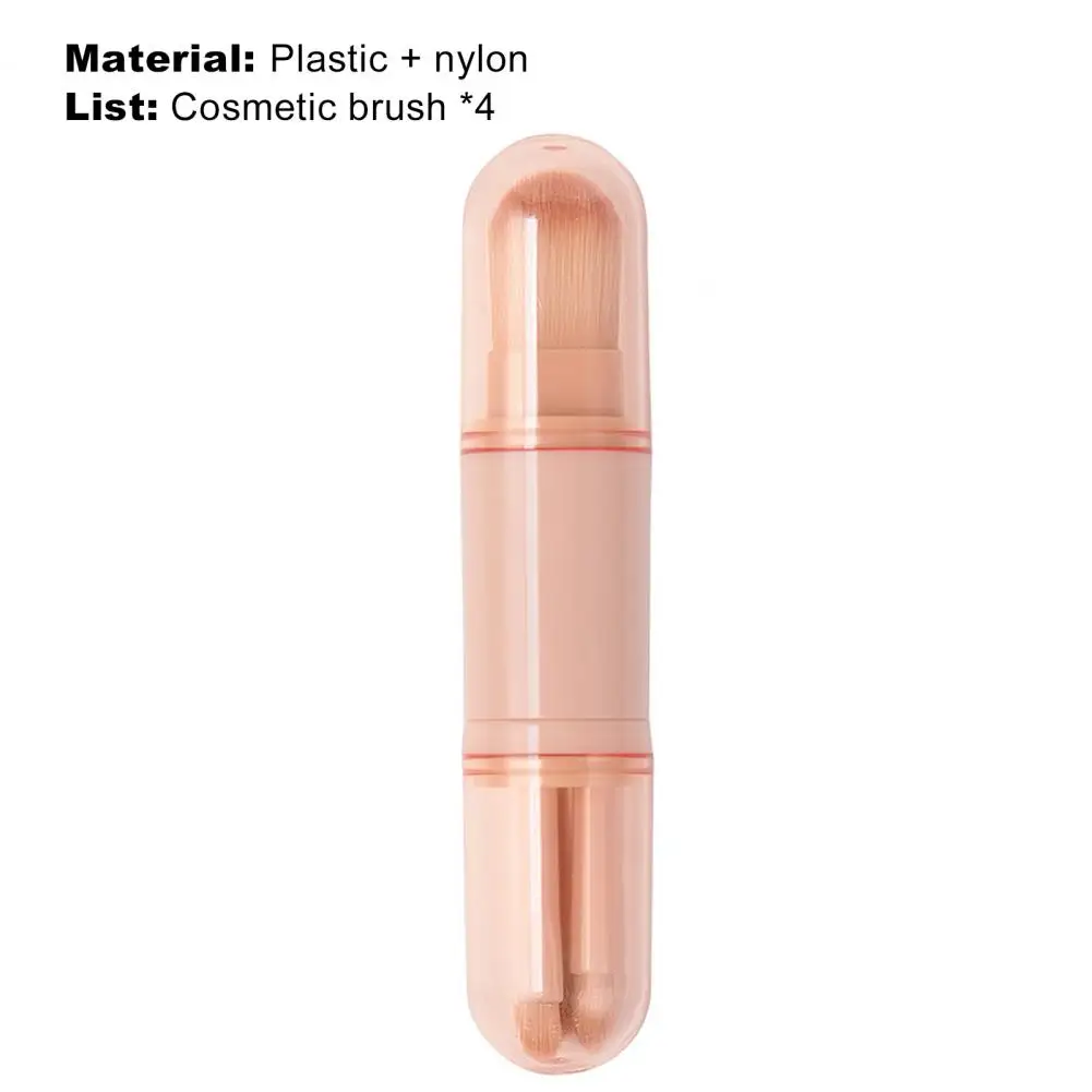 

4Pcs/Set Telescopic Makeup Brush Four in One Retractable Mini Portable Retractable Multifunctional Mini Blush for Female
