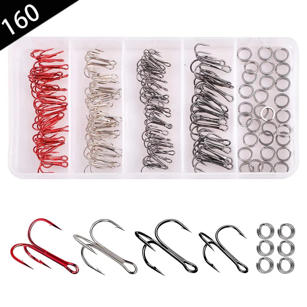 Набор рыболовных тройных крючков 160 шт./кор. острые рыболовные крючки для ловли