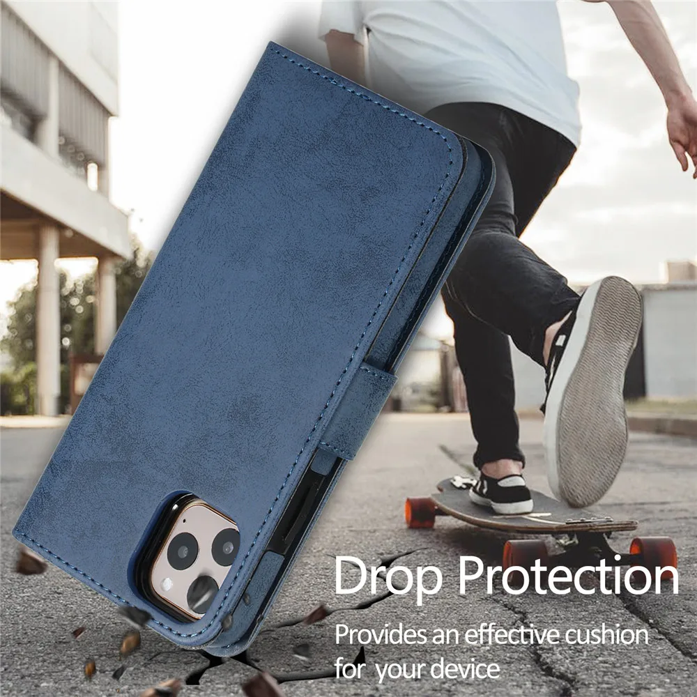 

Luxury Leather Removable Case For iPhone SE 2020 12 Mini 11 Pro XS XR Max 6 6s 7 8 Plus 5 5s Flip Wallet Card Phone Bags Cover