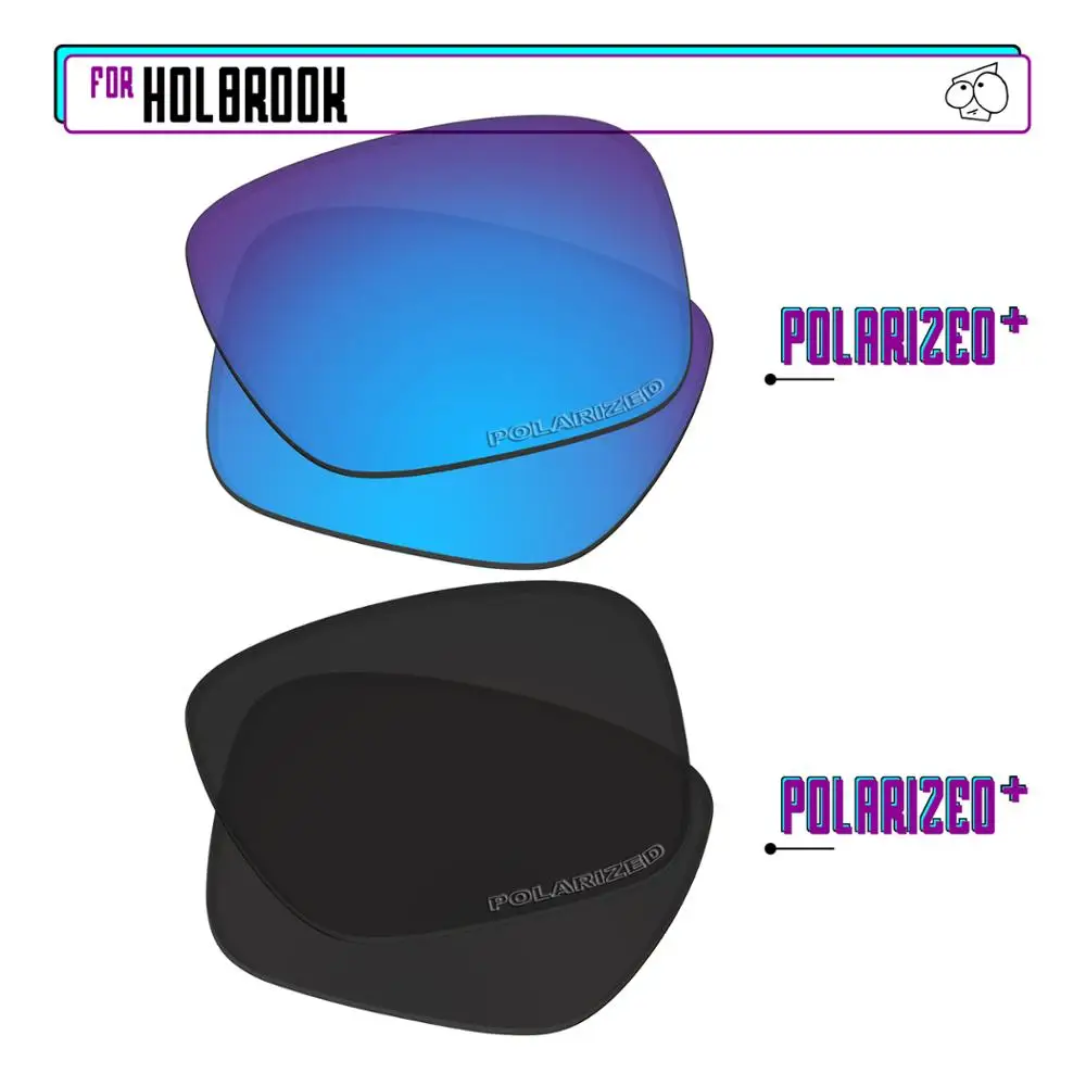 EZReplace Polarized Replacement Lenses for - Oakley Holbrook Sunglasses - BlackPPlus-BluePPlus