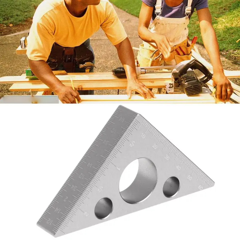 

Woodworking Triangle Ruler Aluminum Alloy Metric Inch Height Ruler Square Ruler