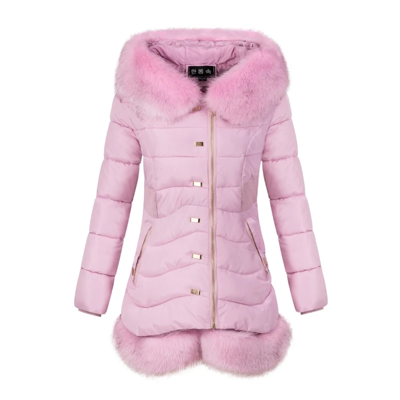Модная зимняя 2020 Женская пуховая куртка с меховым воротником капюшоном