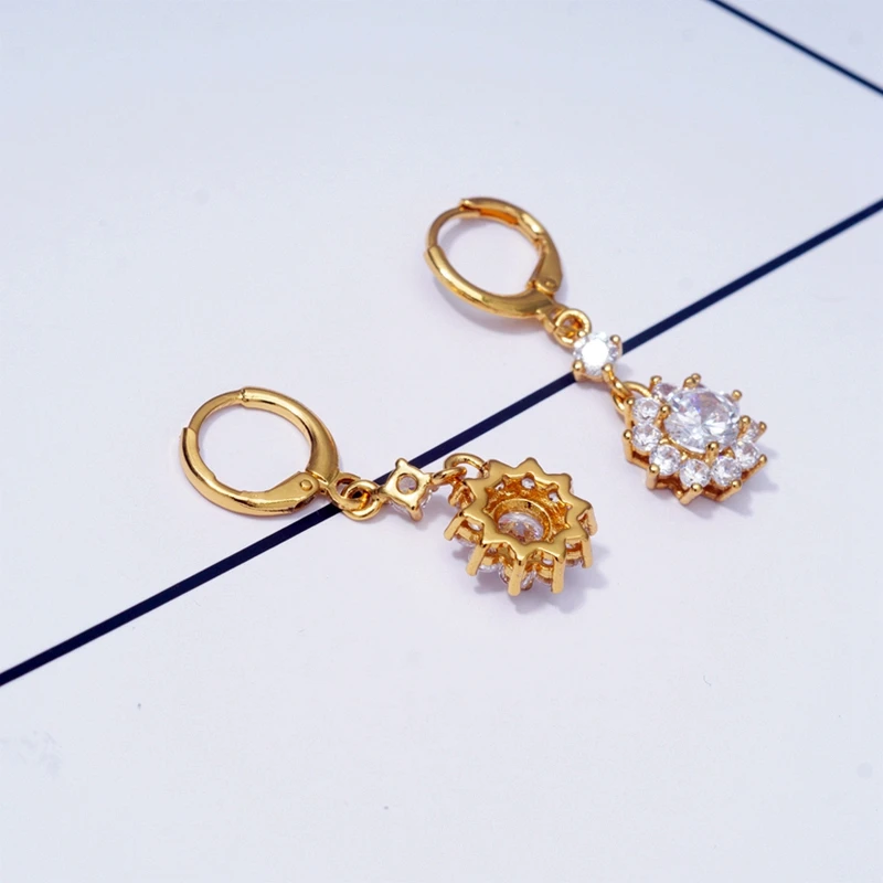 Серебряные серьги женские модные цветок с болтающимися частями для женщин белый