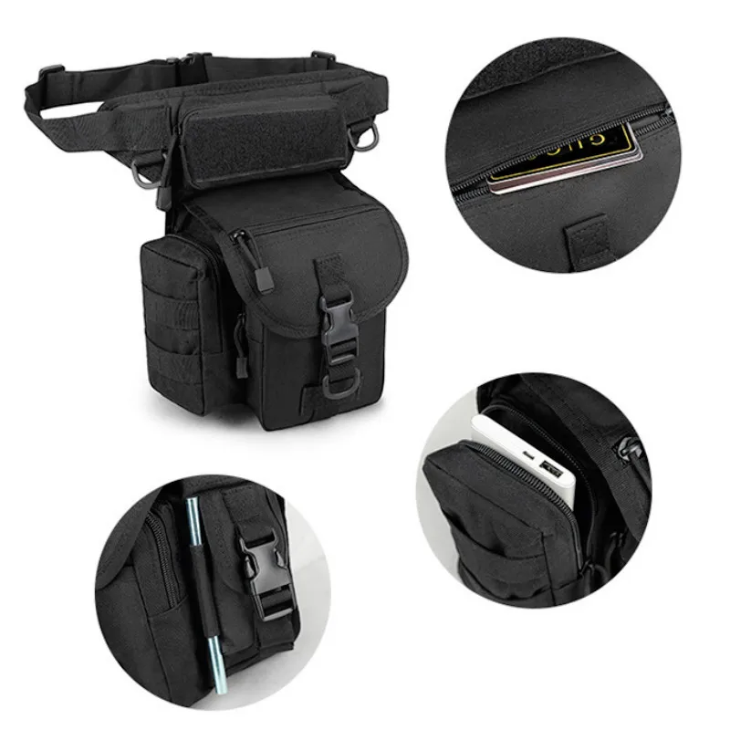 

2 In 1 Tactical Molle Drop Leg Bag Military Waist Pack Quick Release Belt EDC Pack for Outdoor Bike Hiking Hunting Accessories