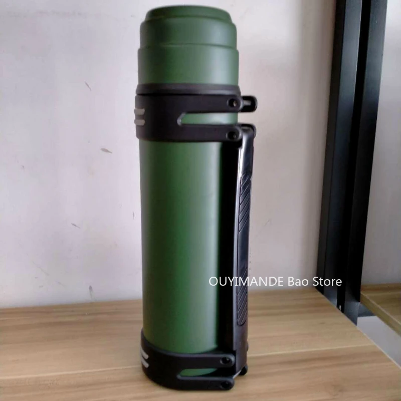 

Large capacity army green outdoor sports water bottle double wall stainless steel portable water bottle car vacuum thermos