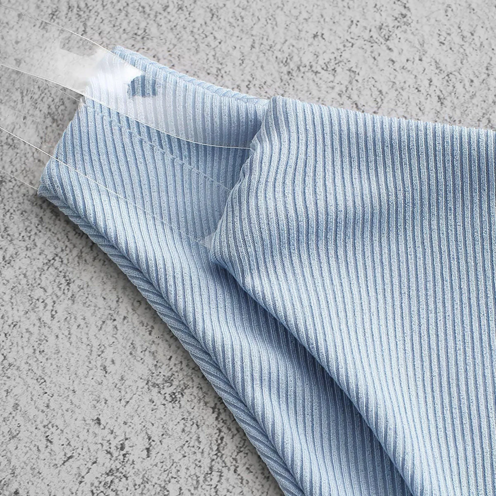 

Sexy Bikini Set Women Clear Straps Ribbed Bikini Set Push-Up Brazilian Swimwear Beach Swimsuit Mid Waist Bikinis Beach Wear