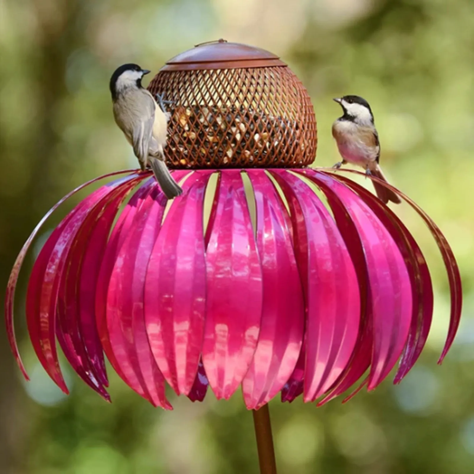 

Садовая кормушка для птиц лепестки Sahpe Sensation red Coneflower Bird Feeder дикая кормушка для птиц беседка Кормушка Для колибри