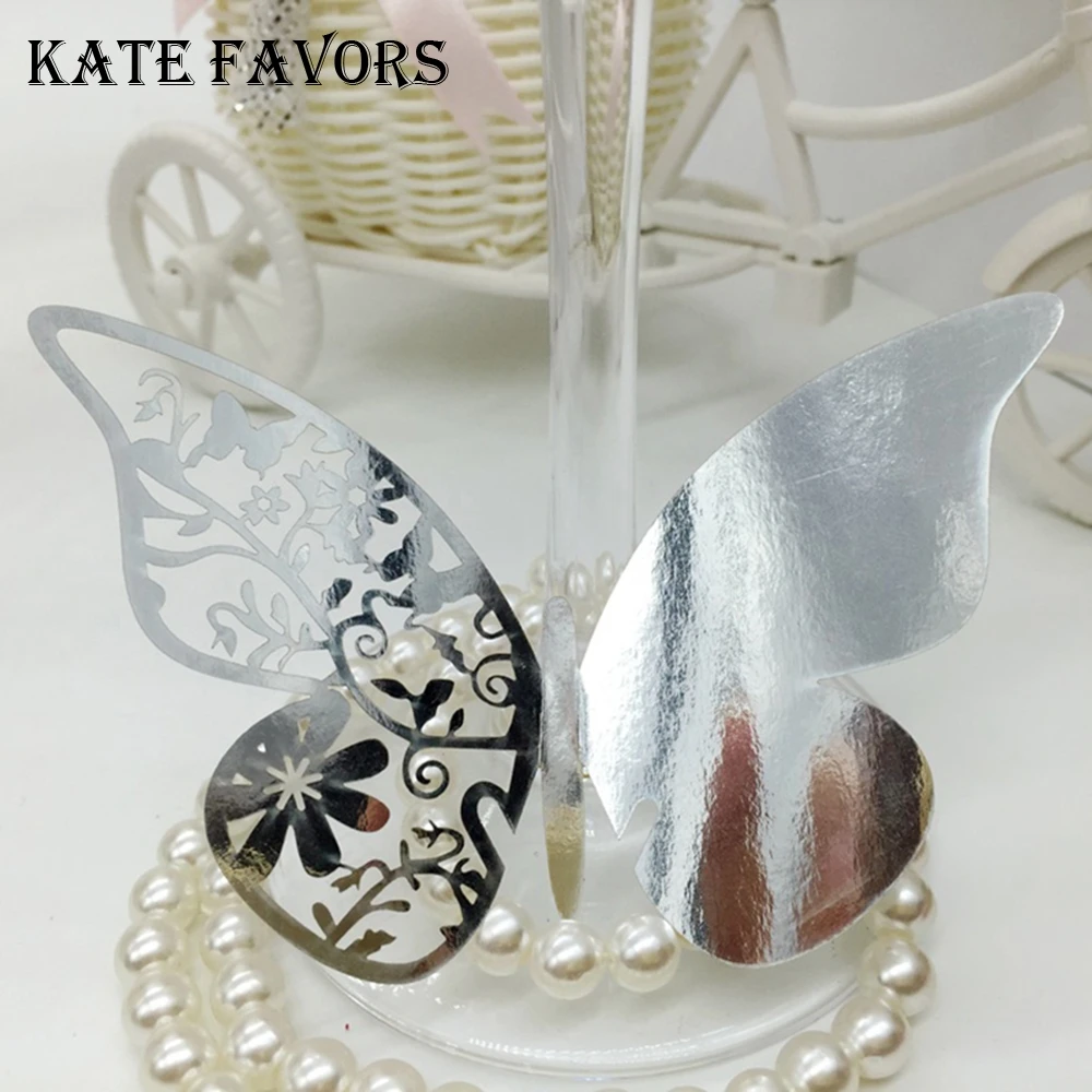 50 шт. свадебные карты блестящие серебристые/Золотые/фиолетовые/зеленые в форме